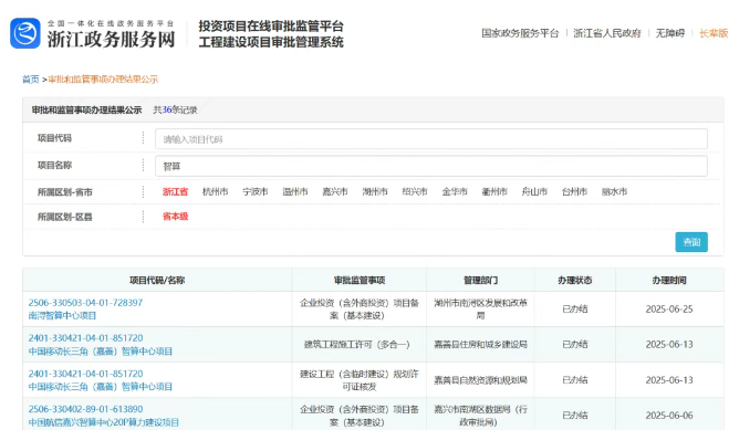 总投资超78亿！浙江省4个大型算力中心/算力产业园项目获备案